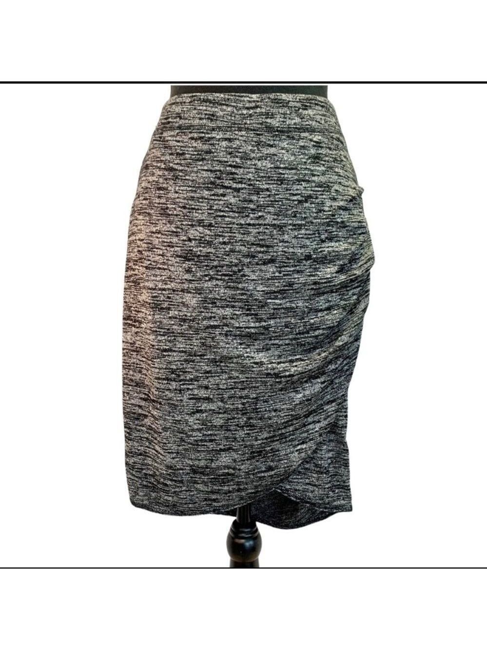 𝅺ARITZIA Wilfred gray ruched stretchy Tyra skirt size small - Picture 3 of 9